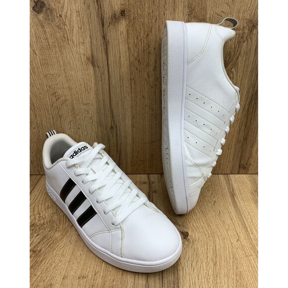 adidas | Shoes | Adidas Vs Advantage Sneakers White Black Stripes Athletic Tennis  Shoes 95 | Poshmark